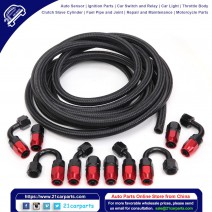 8AN 20-Foot Universal Black Fuel Pipe 10 Red and Black Connectors