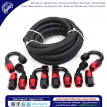 10AN 16-Foot Universal Black Fuel Pipe 10 Red and Black Connectors